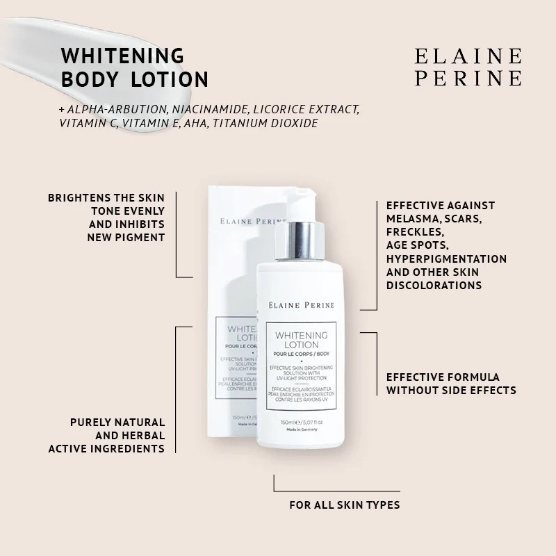 Elaine Perine Whitening Body blekningskräm med AHA och niacinamid 150ml