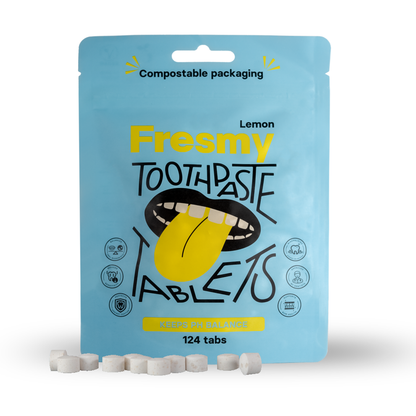 Fresmy citrontandkrämtabletter i pappersförpackning, 124 st