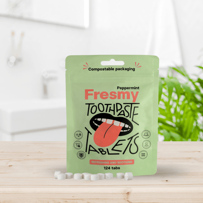 Fresmy pepparmyntstabletter i pappersförpackning, 124 st