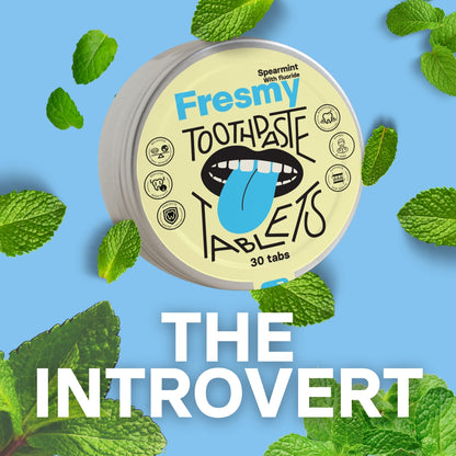 Fresmy spearmint (med fluor) tandkrämtabletter i aluminiumburk, 30 st