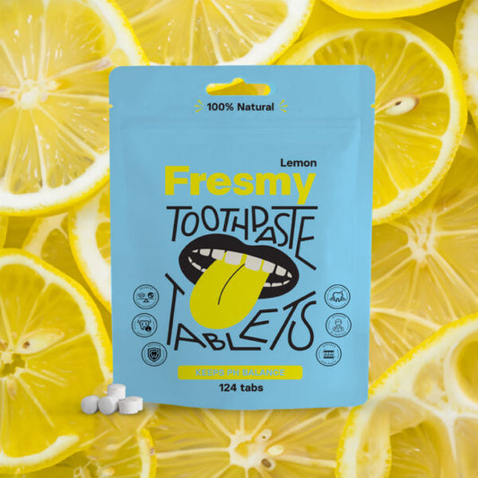 Citrontandkrämtabletter i pappersförpackning, 124 st