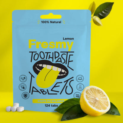 Fresmy citrontandkrämtabletter i pappersförpackning, 124 st