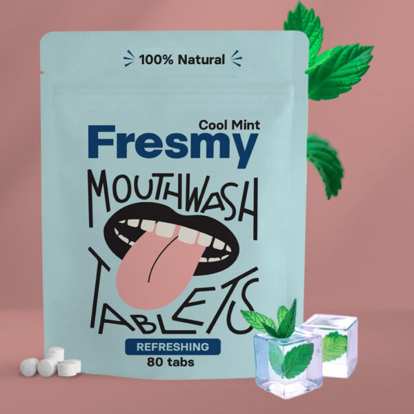 Fresmy munsköljtabletter med svala mintfärger, 80 st