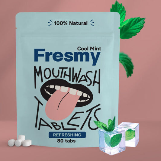 Fresmy munsköljtabletter med svala mintfärger, 80 st